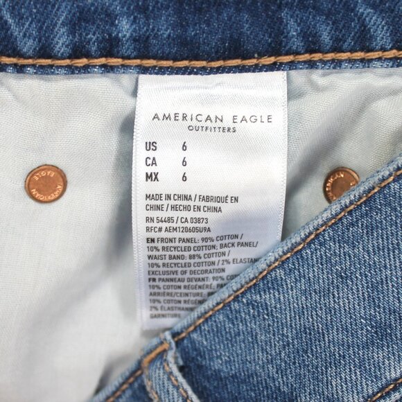 American Eagle Relaxed Jean Shorts Womens Size 6 Medium Wash Cotton Denim - Picture 5 of 5